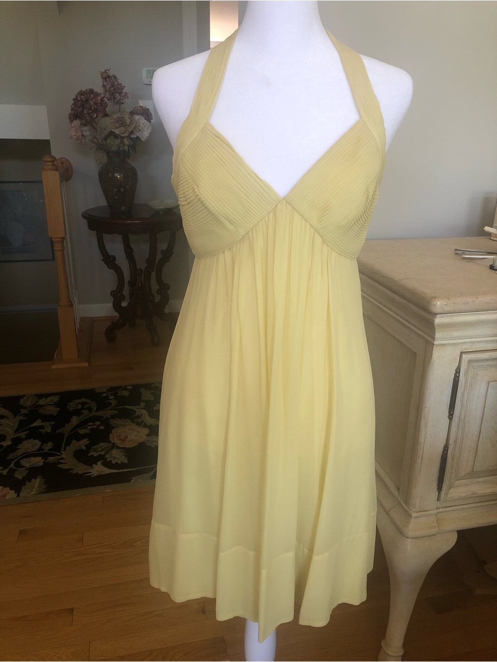 Celery Green Halter Style Party Dress